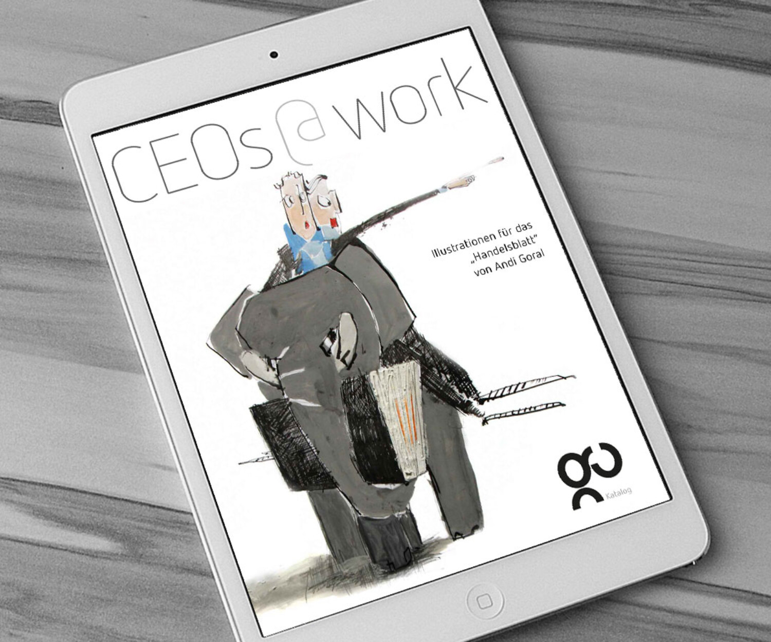 Illustrationen für das "Handelsblatt" von Andi Goral. Der Katalog "CEOs@work"