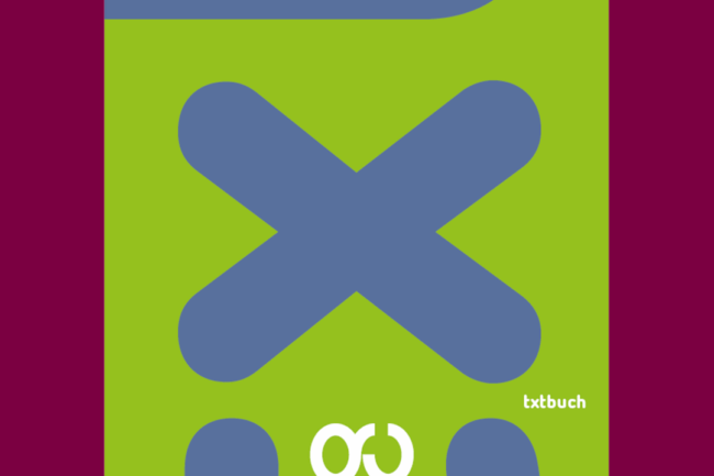 Das Bild zeigt die Titelseite des Textmusterbuchs "txt" der Atelier Goral